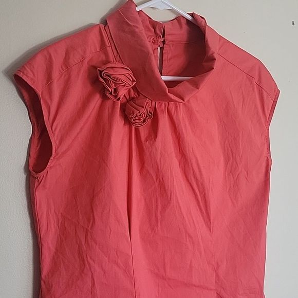Alfani Cap Sleeve Dressy orange Blouse Sz 6 - Picture 3 of 8